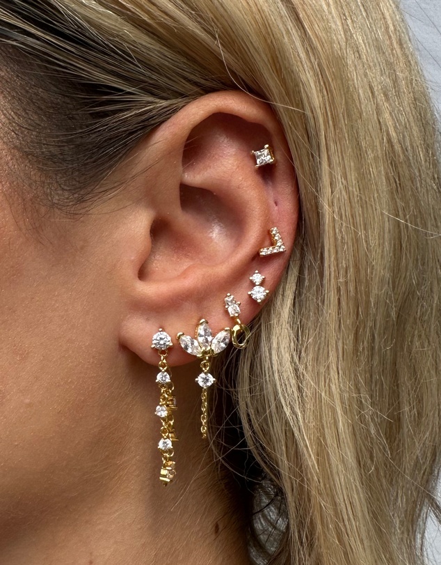 Izoa - Bronte Drop Stud Earrings