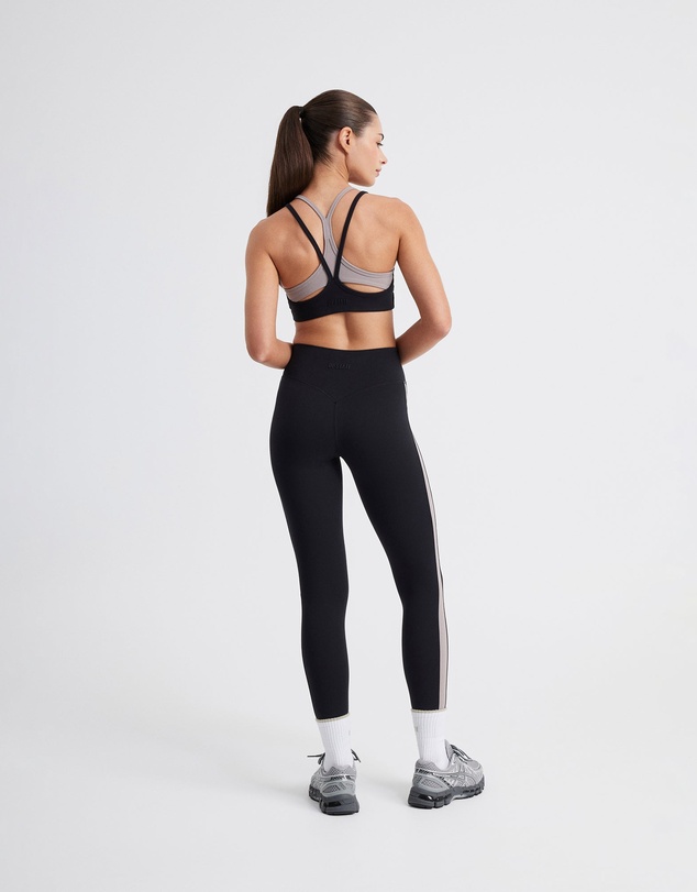 Upstate - Air Sculpt Strappy Layered Crop - Black