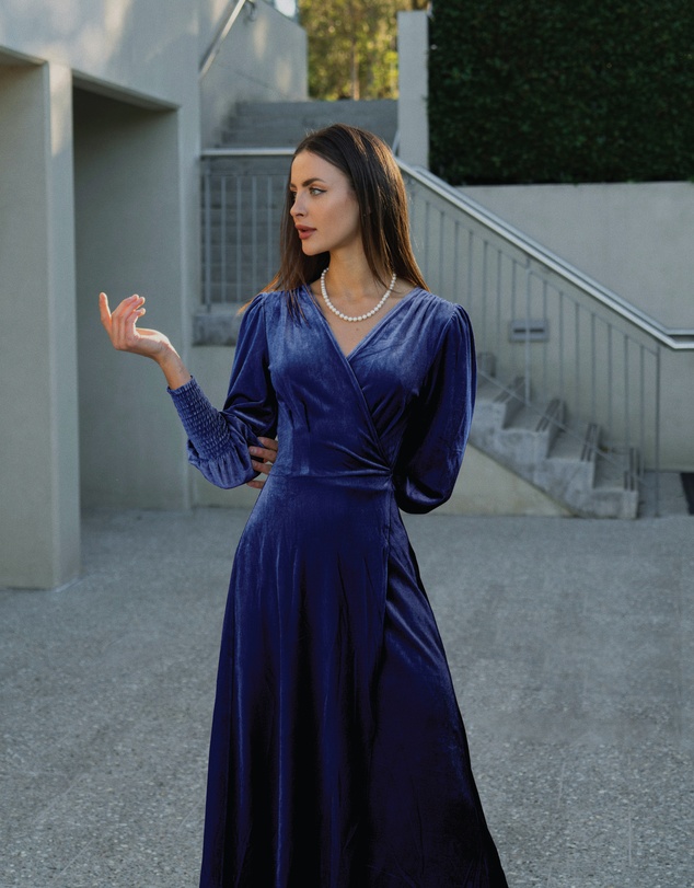 Belle & Bloom - Current Mood Velvet Wrap Dress