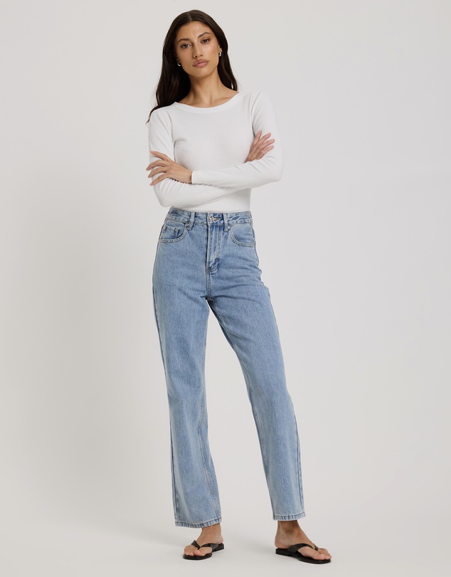 Atmos&Here - Mary Mid Rise Straight Leg Jeans
