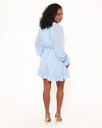 Petal & Pup - Brianna Long Sleeve Playsuit - Blue