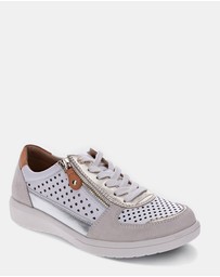 Mia Vita - Baxley Zip Casual Sneaker - White/Apricot