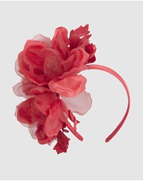 Fillies Collection - Large Red Flowers Headband