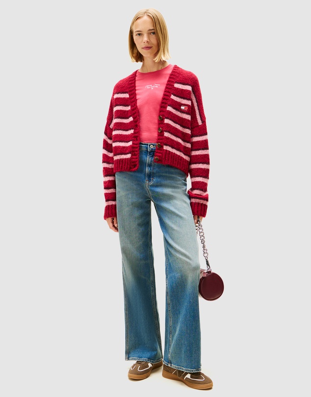 Tommy Jeans - Badge Stripe Fluffy Cardigan