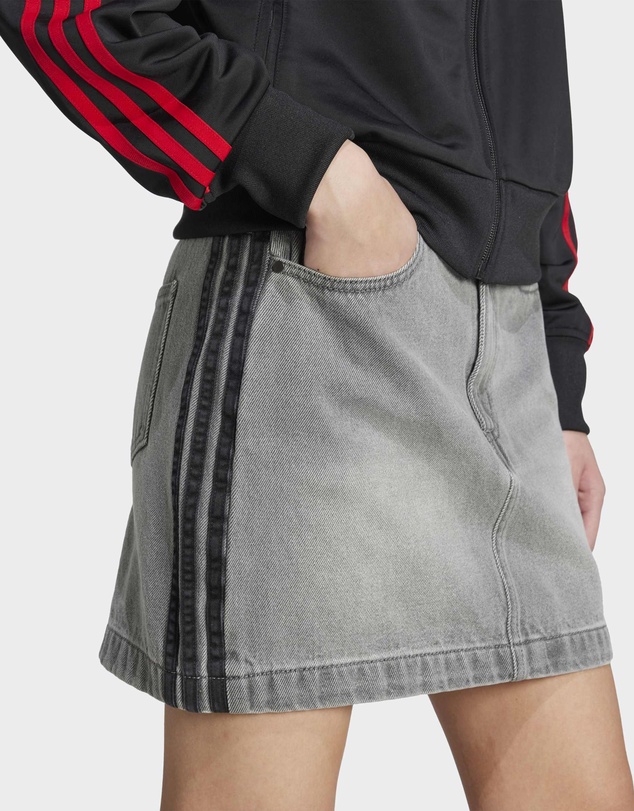 adidas Originals - Adicolor 3-Stripes Denim Mini Skirt Womens