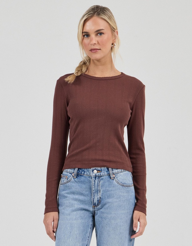 Rolla's - Pointelle Classic Long Sleeve Top