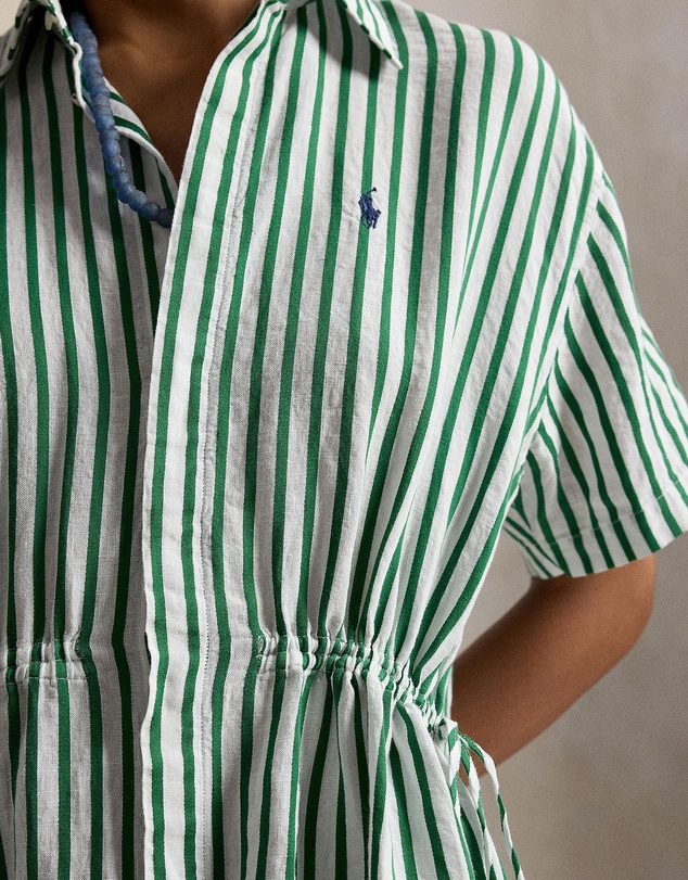 Polo Ralph Lauren - Striped Linen-Cotton Drawcord Shirtdress