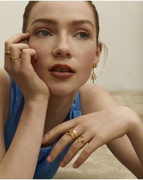 Ottoman Hands - Moonstone Star Drop Earrings