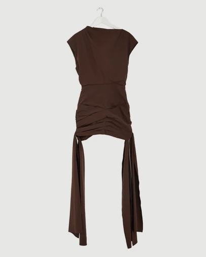 Revibe - Repaired Shona Joy Campbell Draped Tie Mini Dress - AU 8