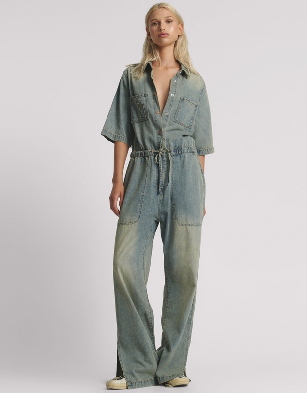 ONE TEASPOON - Veronica Denim Jumpsuit - Blue Sand