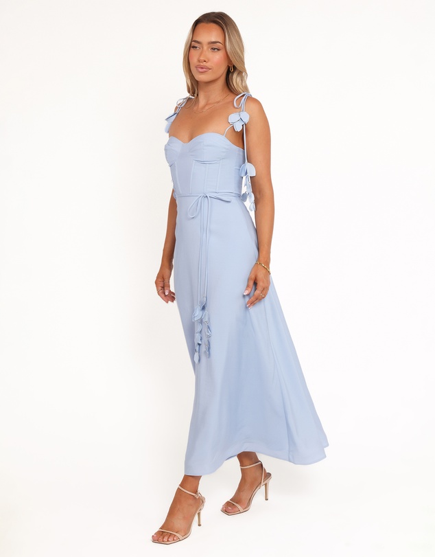 Petal & Pup - Della Midi Dress - Pale Blue