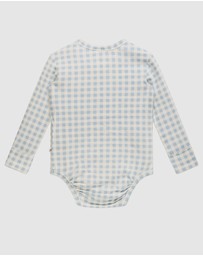 Kynd Baby - Comfy Bodysuit Long Sleeve in Blue Gingham