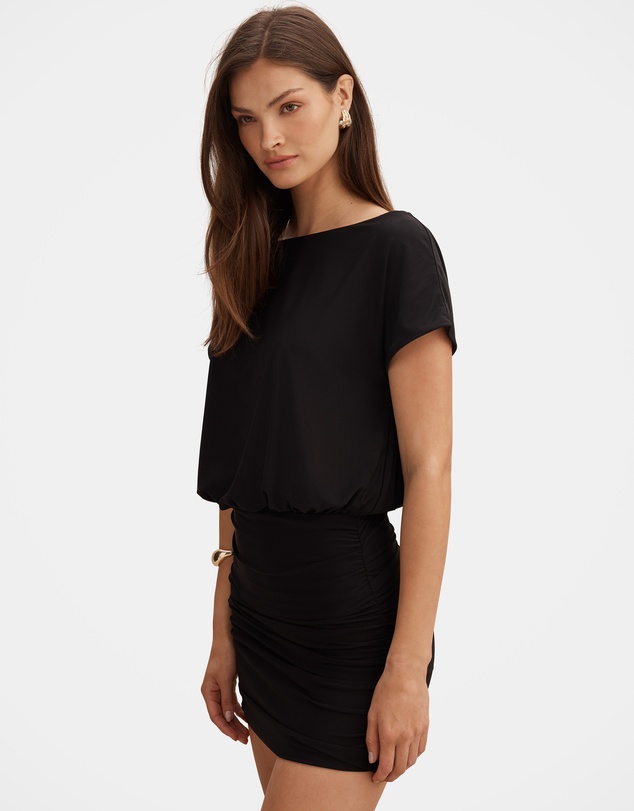 Forever New - Kiara Tipped Draped Jersey Mini Dress
