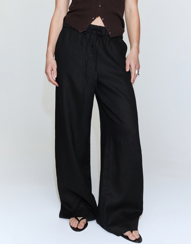 M.N.G - Linen Trousers with Buttons