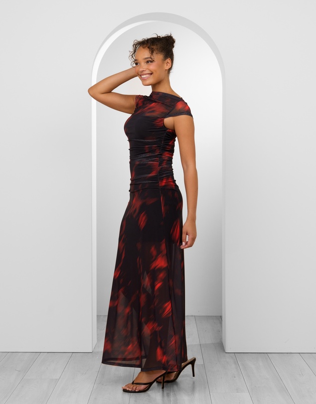 Pilgrim - Yasma Gathered Mesh Maxi Dress