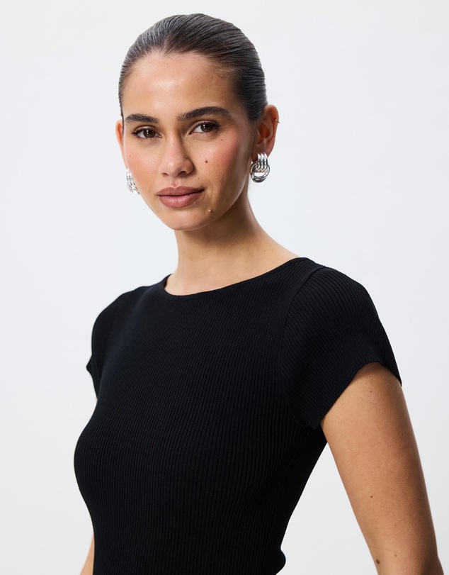Tussah - Charlotte Cap Sleeve Boat Neck Knitted Top