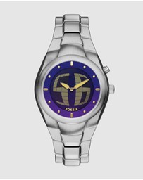 Fossil - Archival Big Tic Silver Tone Analogue-Digital Watch
