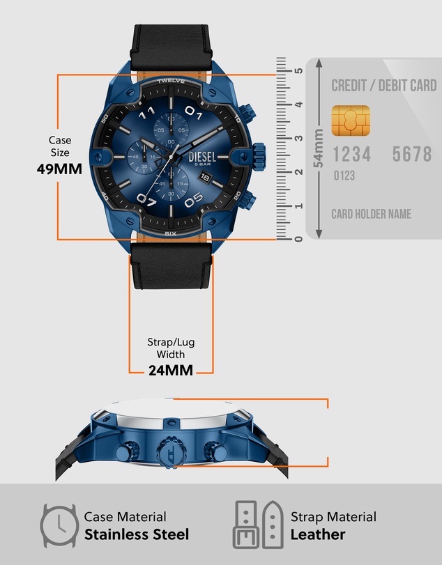 Diesel - Spiked Black Chronograph Watch
