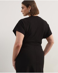 Atmos&Here Curvy - Freya V-Neck Ponte Midi Dress