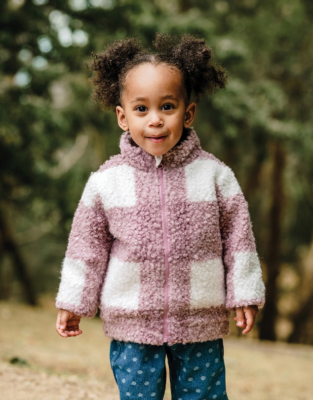 Kynd Baby - Sherpa Check Jacket in Dusty Lilac