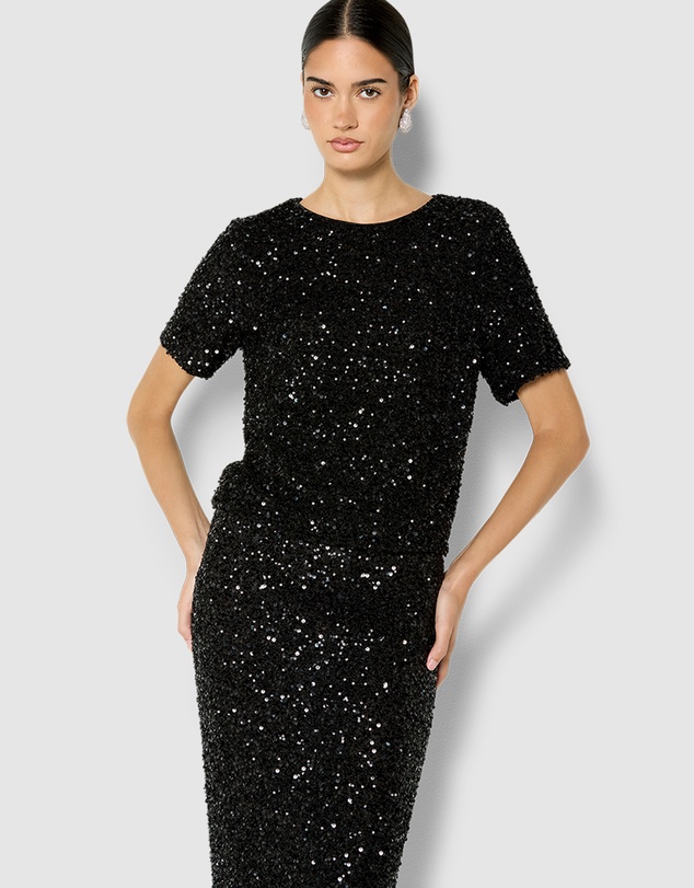 Montique - Livia Stretch Sequin Skirt