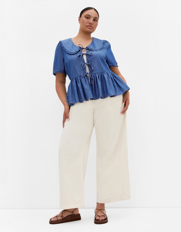 City Chic - Denim Prairie Top