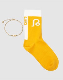 High Heel Jungle - Horoscope Gold Anklet and Sock Set - Leo