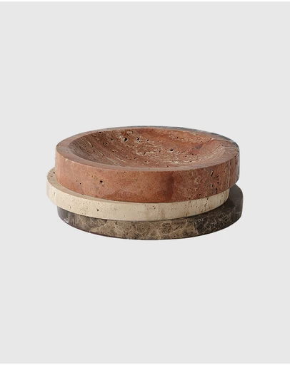 Greg Natale - Pila Bowl Red Travertine, Travertine & Emperador