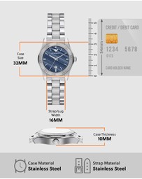 Emporio Armani - Silver Tone Analogue Watch