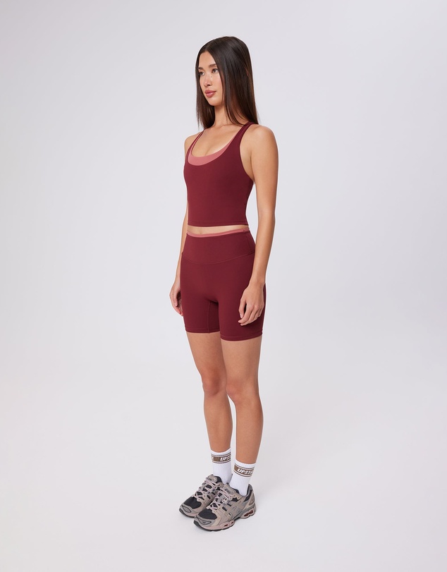 Upstate - Air Sculpt Double Layer Tank - Warm Cherry