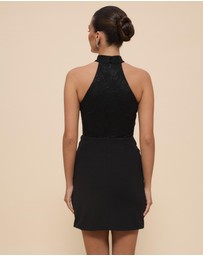 Revibe - Repaired CHANCERY Chappel Lace Mini Dress - AU 10