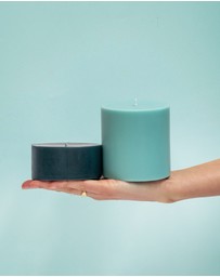 porter green - escc large pillar candle soy-blend unscented candles