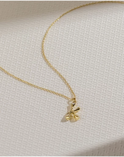 Wanderlust + Co - Alphabet Bubble Pendant Necklace - Letter K