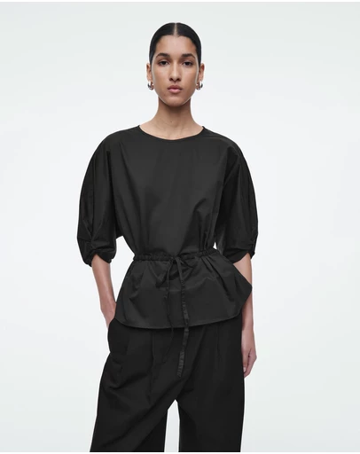 COS - Belted Puff-Sleeve Blouse