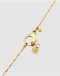 Elli Jewelry - Necklace Women Sun Zirconia White 925 Sterling Silver Gold Plated