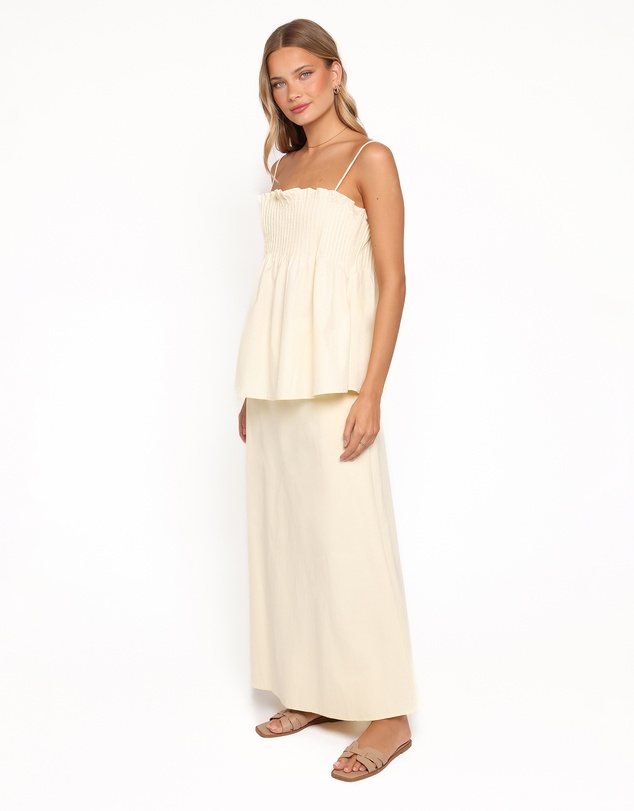 Petal & Pup - Elena Cotton Maxi Skirt - Butter Yellow
