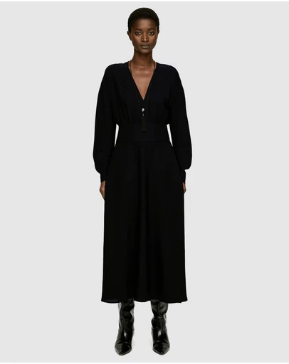 knee length dresses for ladies The Mama Set Linen Wrap Dress