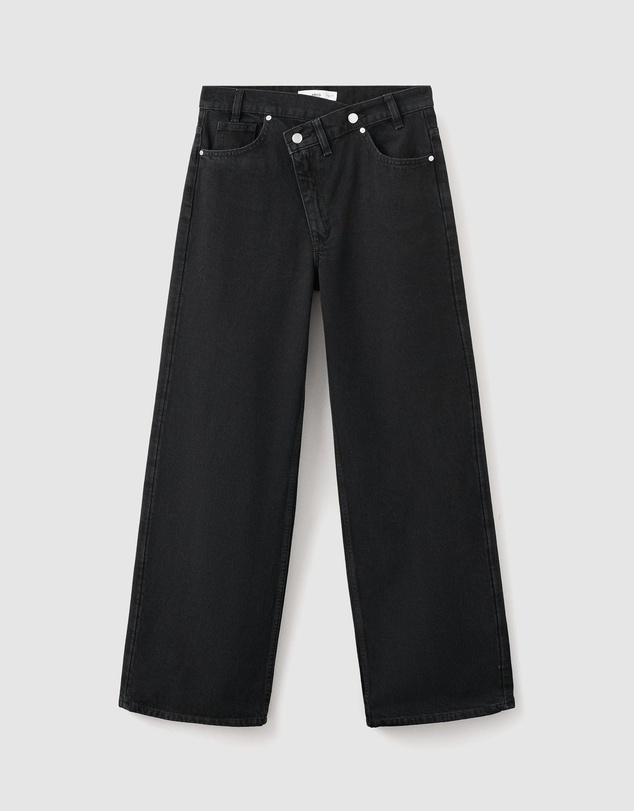 M.N.G - Wide-Leg Mid-Rise Jeans With A Crossover Waistband
