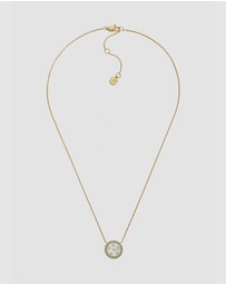 Fossil - JEWELRY Classic Mother-of-Pearl Gold-Tone Pendant Necklace
