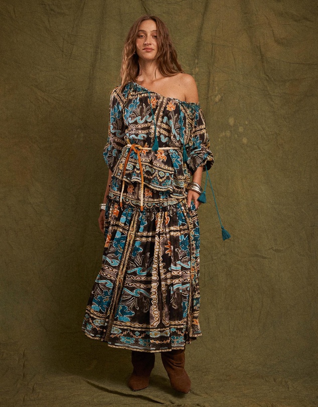 KINGA CSILLA - Tatum Asa Shirred Maxi Skirt