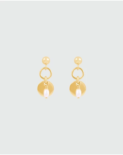 Alana Maria - Sia Freshwater Pearl Earrings - Gold