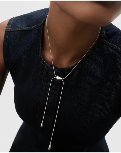 PDPAOLA - Rodeo Silver Slider Necklace