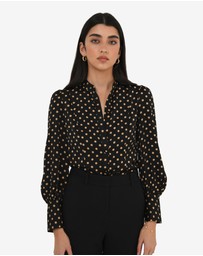 Forcast - Dotti Polka Dot Printed Blouse
