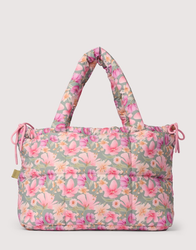 The Somewhere Co - Sage Wildflowers Marshmallow Midi Tote