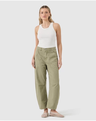 Rolla's - Gigi Barrel Drill Jean - Summer Olive