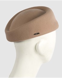 Max Alexander - Felt Beige Pillbox Hat