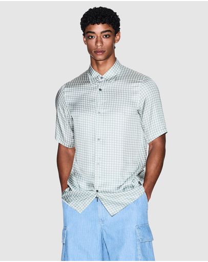 Geometric Aqua Gray
