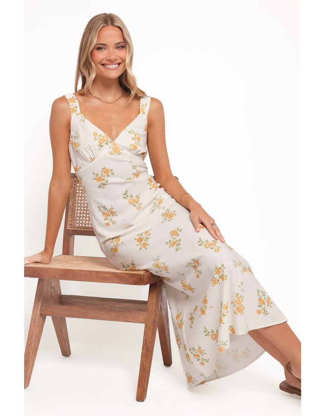 Petal & Pup - Zinnia Midi Dress - Yellow Floral