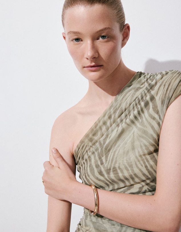 M.N.G - Asymmetrical Animal-Print Top