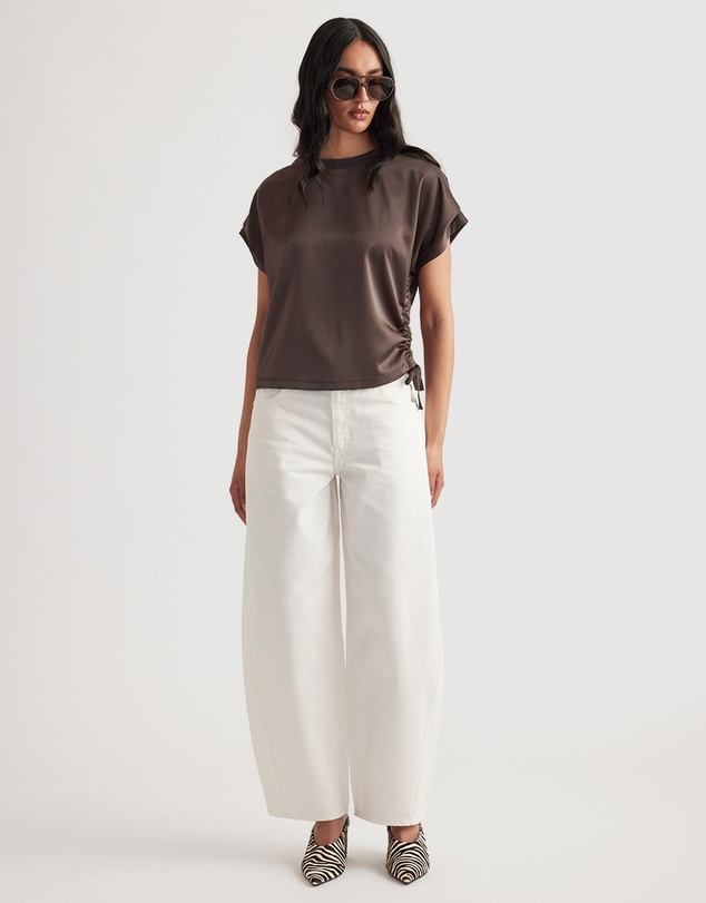 Decjuba - Frankie Satin Side Tie Top